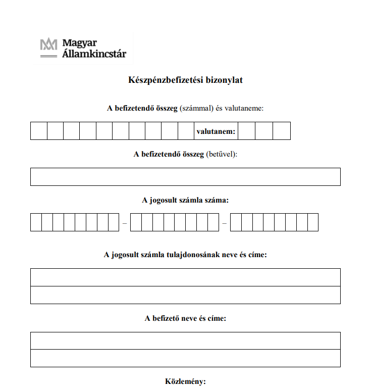 Készpénzbefizetési bizonylat